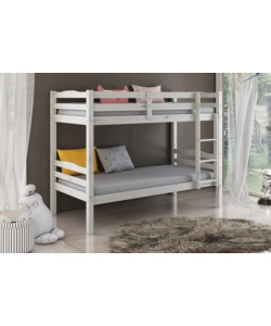 LETTO A CASTELLO "MARSIGLIA" IN PINO MASSELLO BIANCO 90X190X150 CM